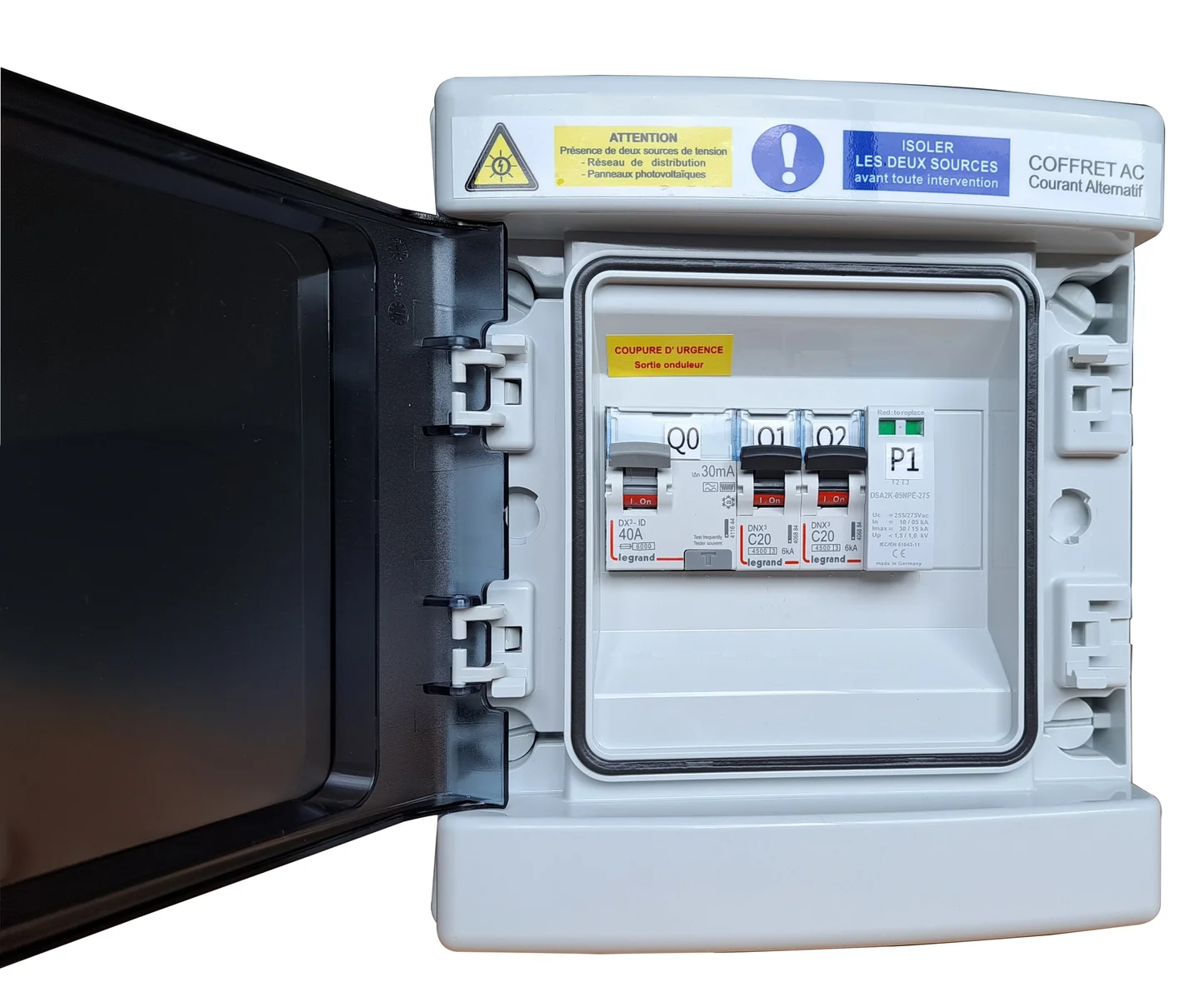 COFFRET AC MONOPHASÉ, 1 ONDULEUR 4KVA MAX, vue 2