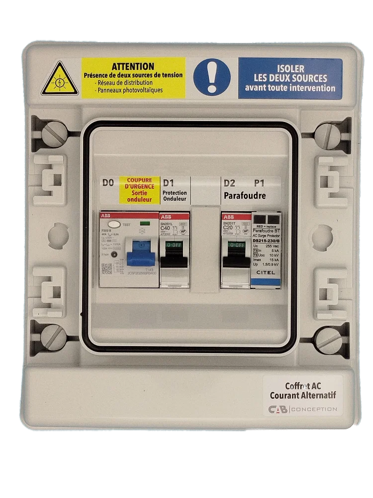 COFFRET AC POUR 1 ONDULEUR MONO 8KVA MAX ( diff type B)