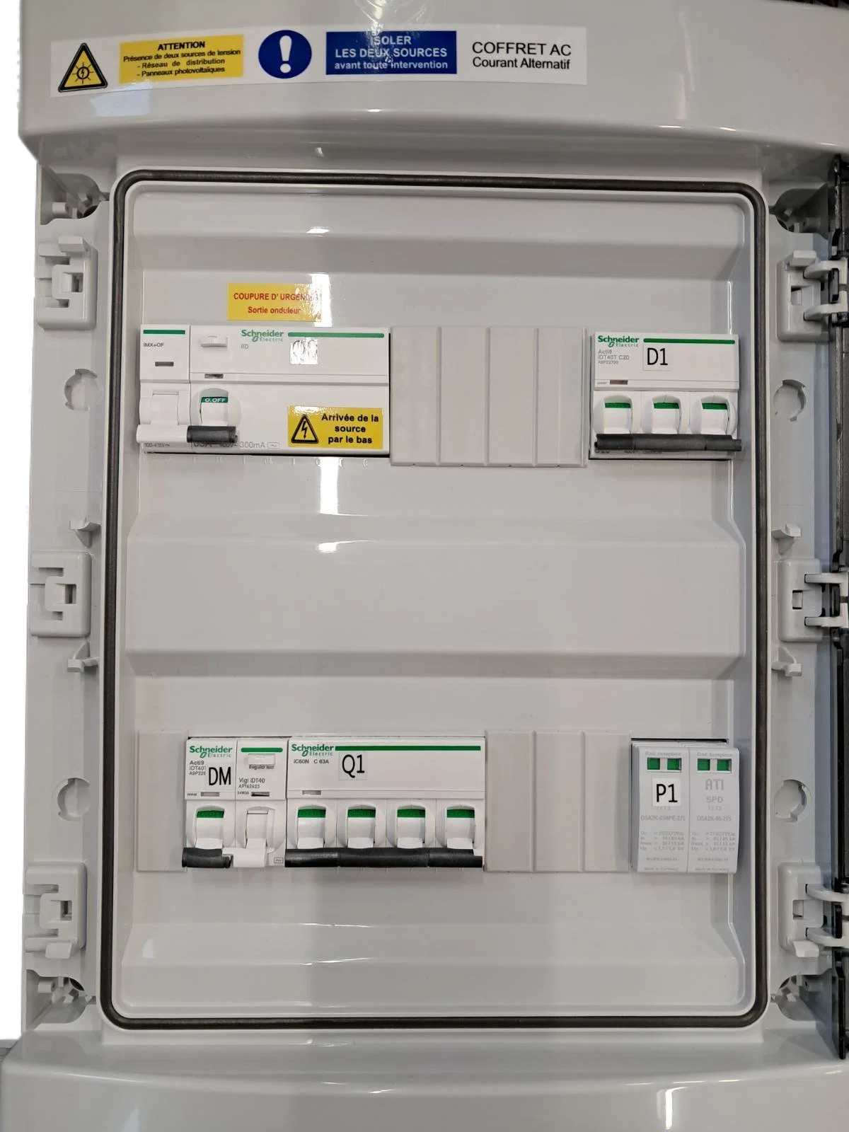 COFFRET AC TRIPHASE, 1 ONDULEUR 36KVA MAX (diff type B)