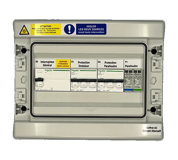 COFFRET AC TRIPHASÉ, 1 ONDULEUR 9KVA MAX ( diff type B)