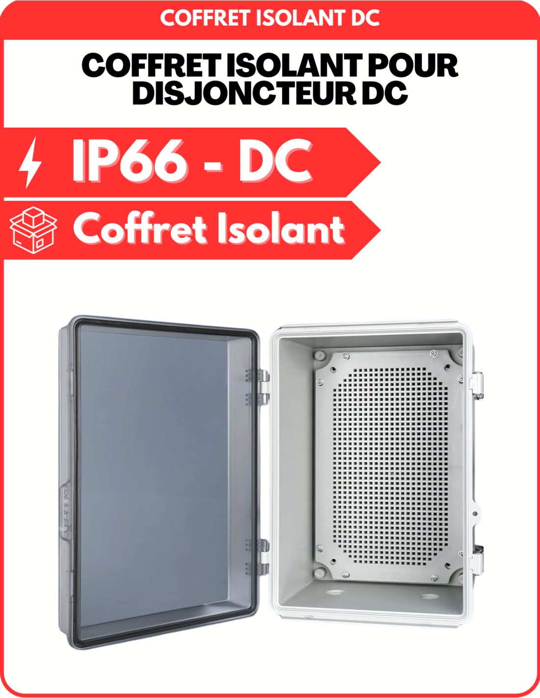 Coffret Isolant pour Disjoncteur Bipolaire DC - Conforme CONSUEL