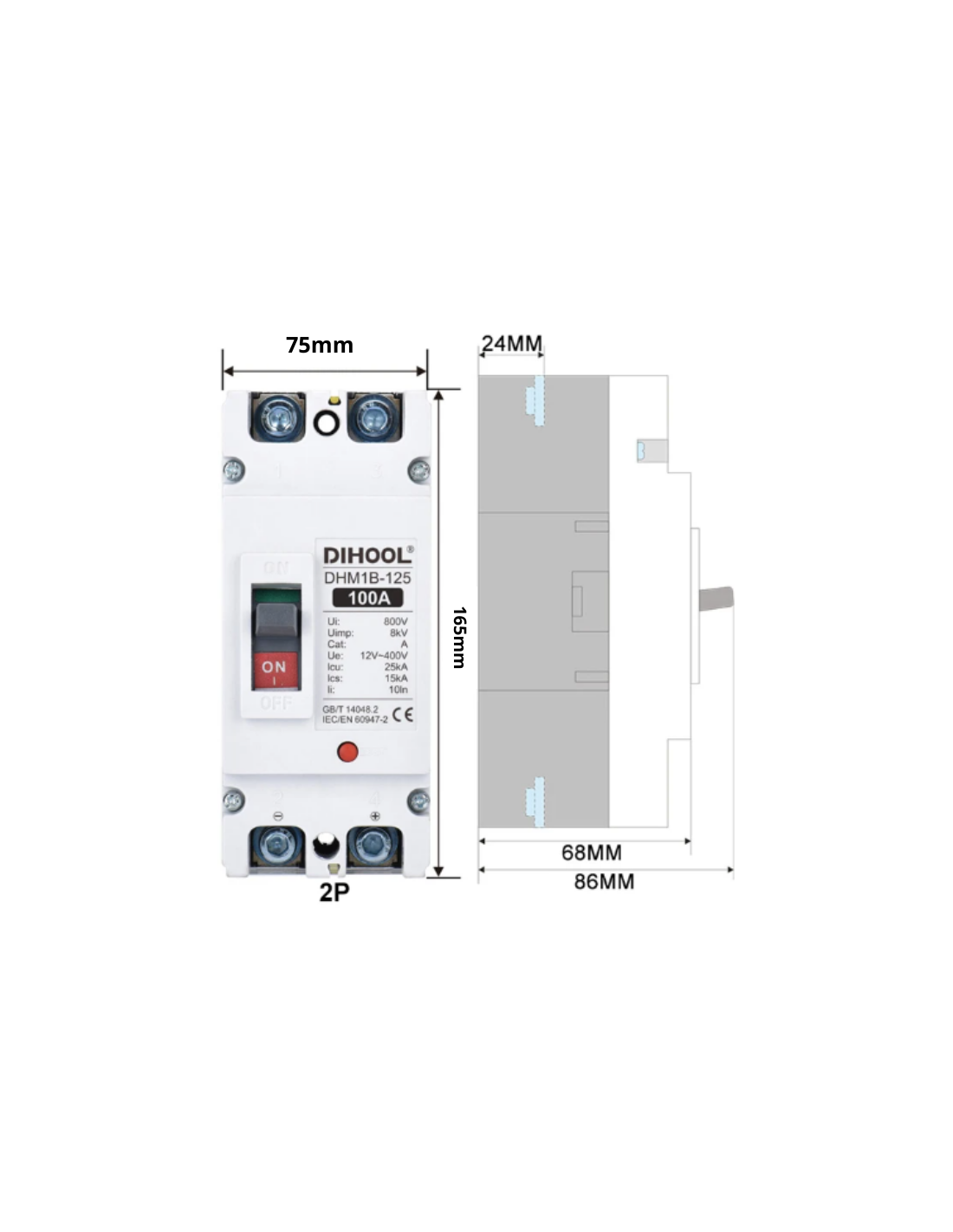 Coffret Isolant pour Disjoncteur Bipolaire DC - Conforme CONSUEL, vue 3