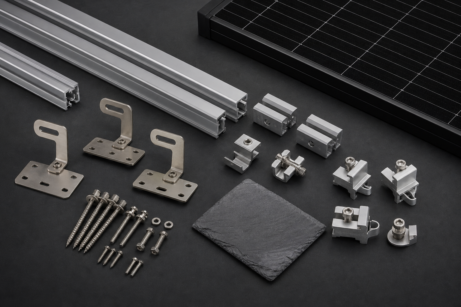 Kit fixation ardoise · 9 panneaux portrait, vue 2