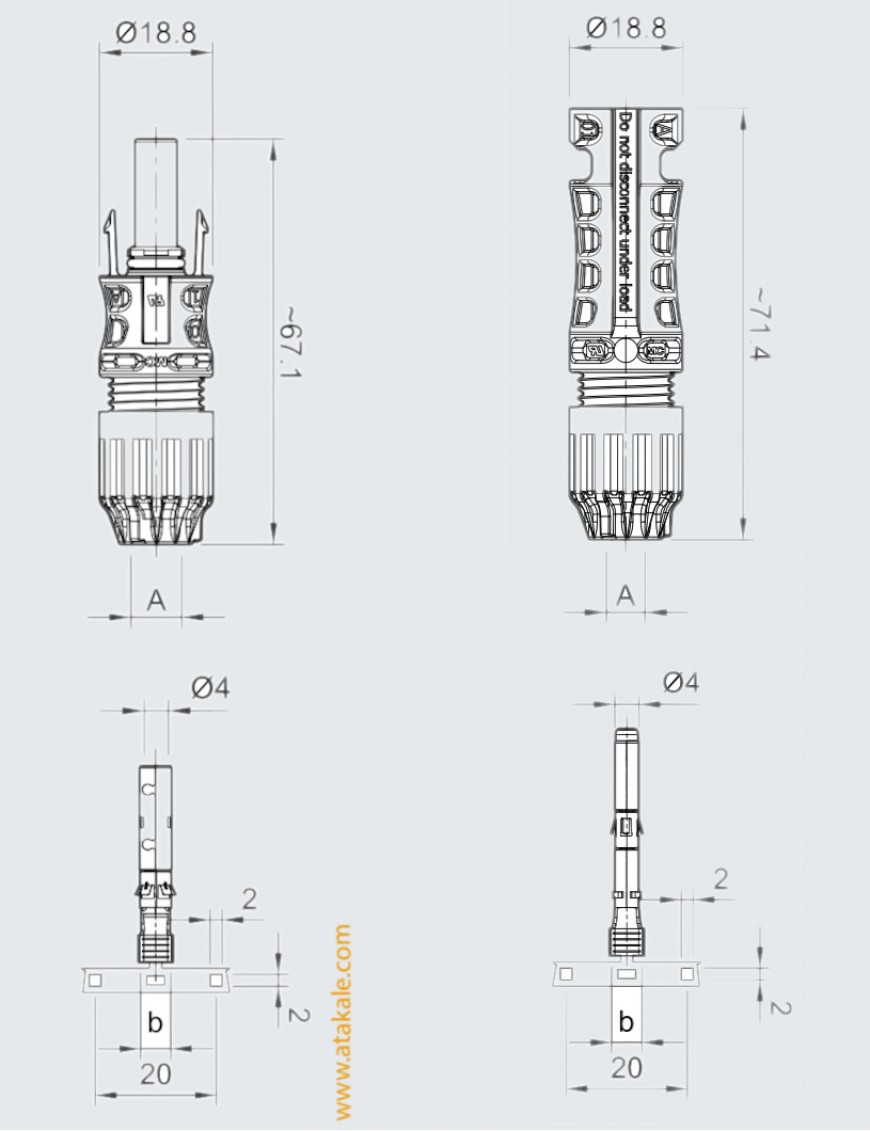 MC4 CONNECTEUR MÂLE KST4/6X-UR (ideal 6mm2), vue 3